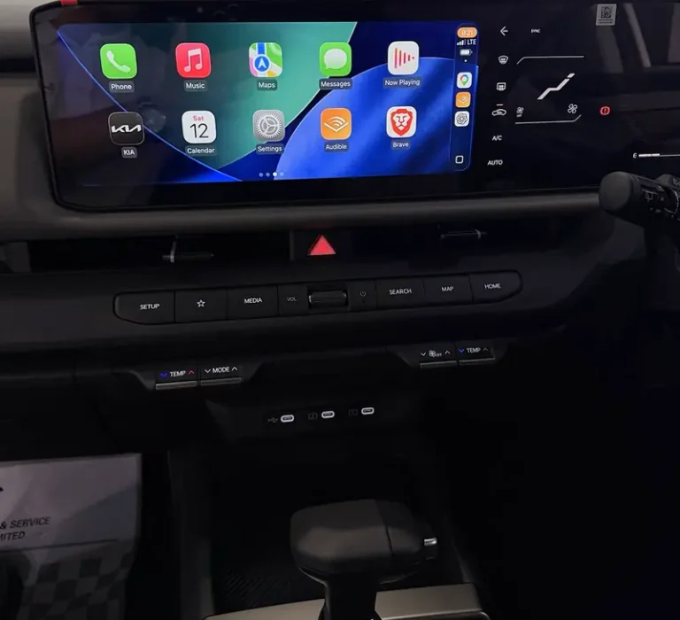 2027 Kia Seltos infotainment display at the Phillip Street, Port of Spain showroom